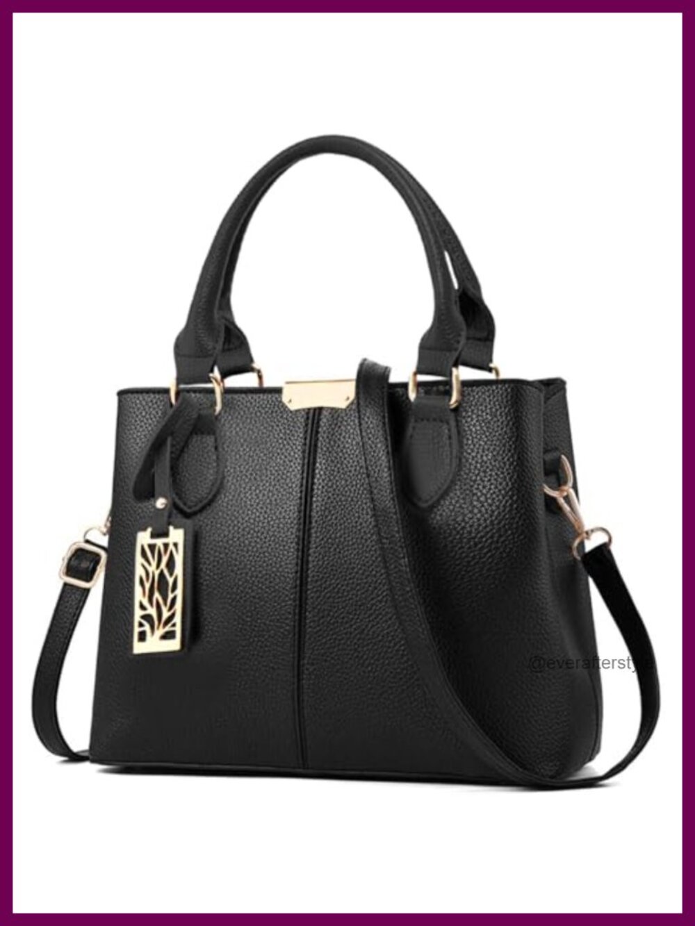 Faux Leather Small Satchel Crossbody Purse with Top Handle